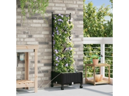 Vidaxl Jardineira Com Irrigação E Rodas Preto 40 X 40 X 132 Cm Pp