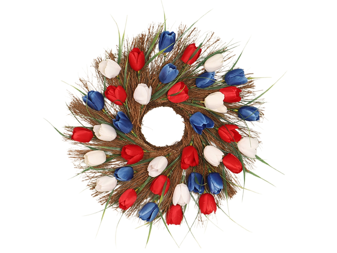 Laxiscreed Arranjo De Tulipas Para Porta E Parede, Decoração Floral Com Vinha De 40cm