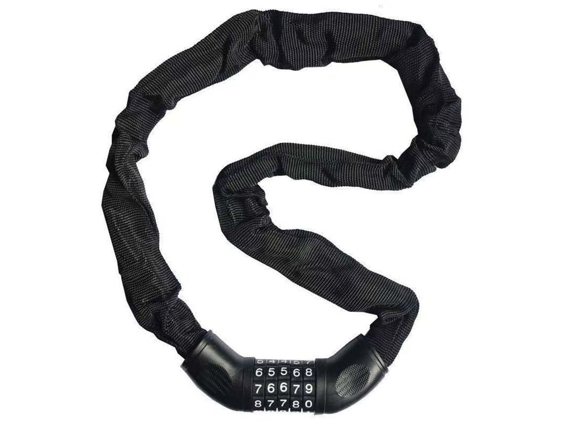 Corrente elétrica com combinação de 5 dígitos, corrente elétrica automática para bicicletas, corrente elétrica anti-corte para cercas de jardim.