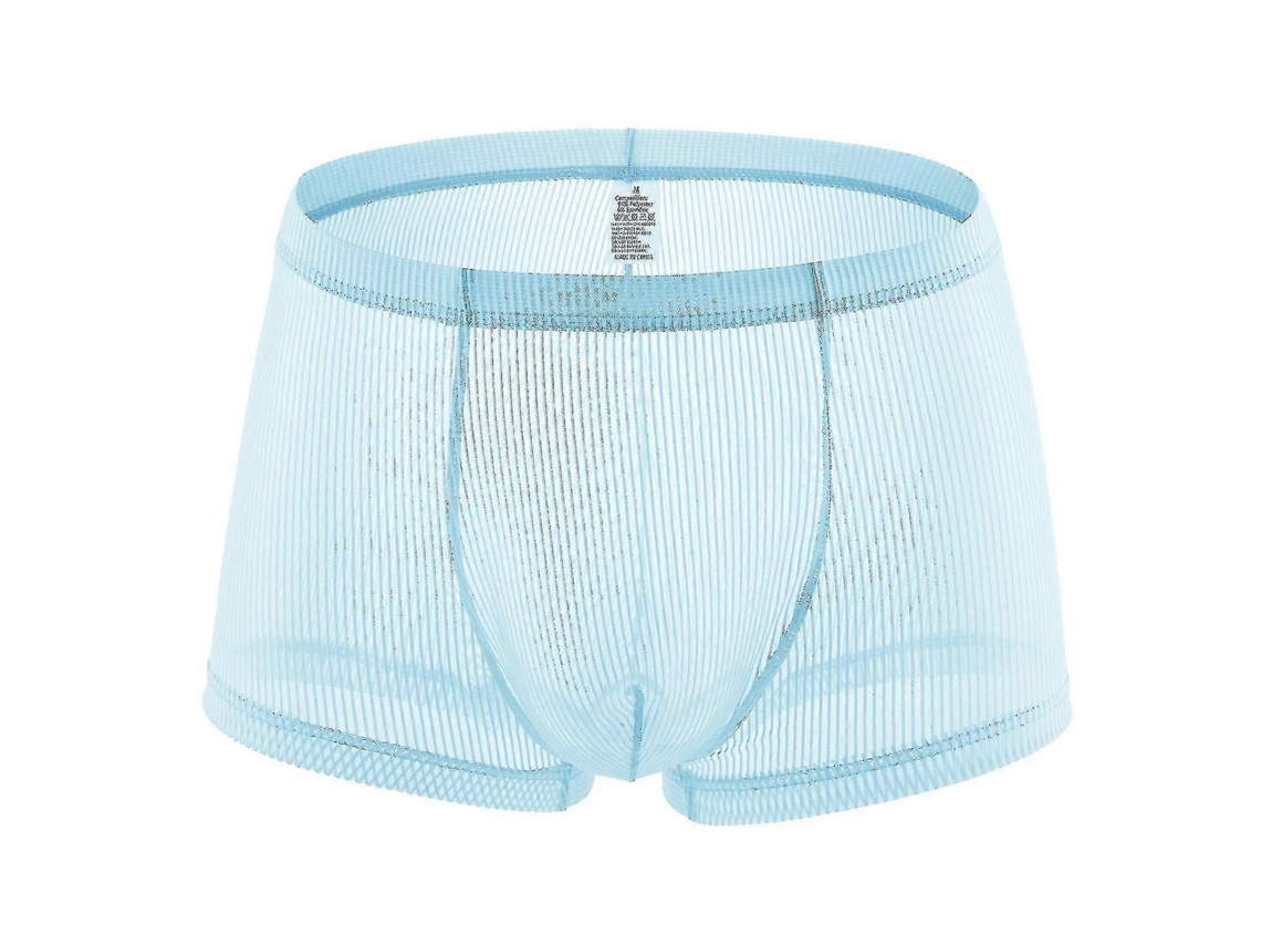 Calções Boxer Masculinos Transparentes Listrados Sexy E Respiráveis