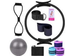 Conjunto de Equipamentos Pilates, Argolas e Bola, Faixa Elástica | S/MARCA