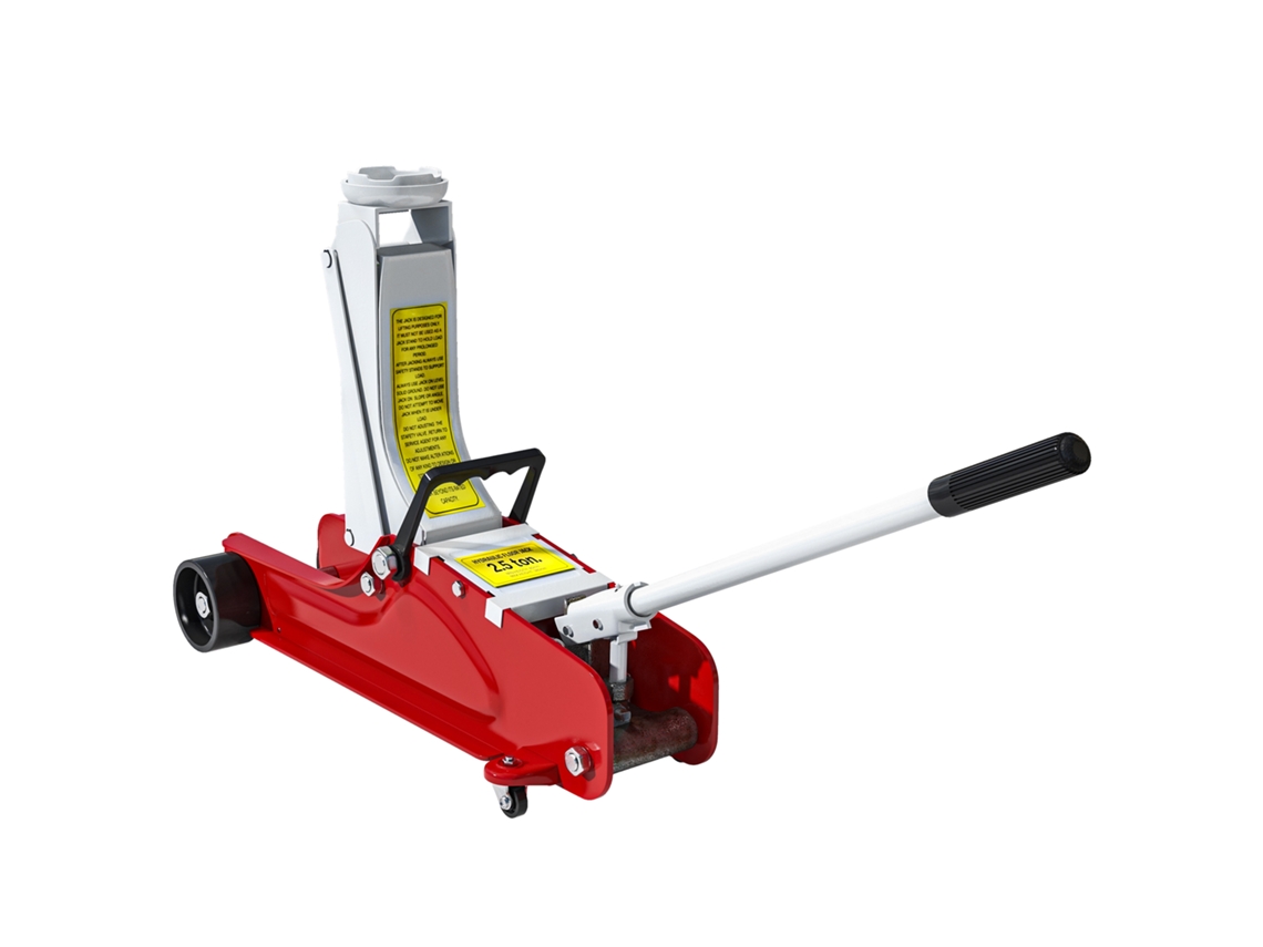Macaco Hidráulico Carro Aço Cor Vermelho 56x20x38 Cm Homcom