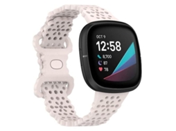 Lurelia Pulseira De Silicone Oficial, Compatível Com Fitbit Versa 4/ 3/ Sense 1/ 2 - Moon White