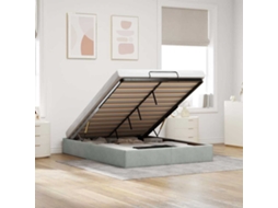 Vidaxl Estrutura de Cama Otomana Sem Colchão 140x200 Cm Cinzento Claro