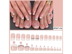 48pcs Unhas Falsas para Pés e Mãos Conjunto de Arte de Unhas para Mulheres e Meninas