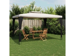 Vidaxl Gazebo Com Telhado Duplo 3,98x2,98 M Aço Creme