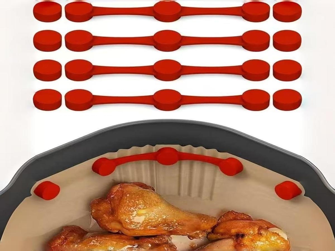 Clipes magnéticos Lurelia, 4 unidades, de silicone, para papel de fritadeira a ar.