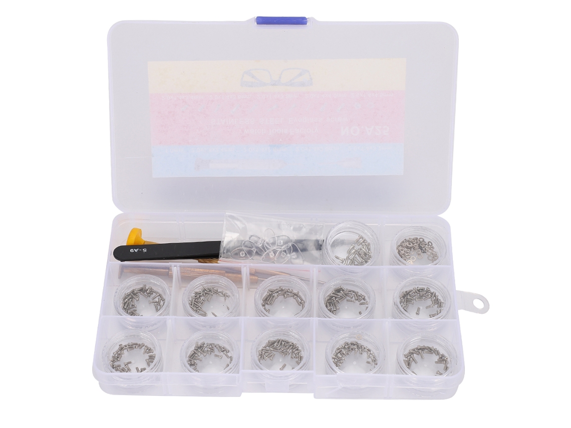 Conjunto de Parafusos para Óculos e Óculos de Sol com Ferramentas de Reparo e Acessórios