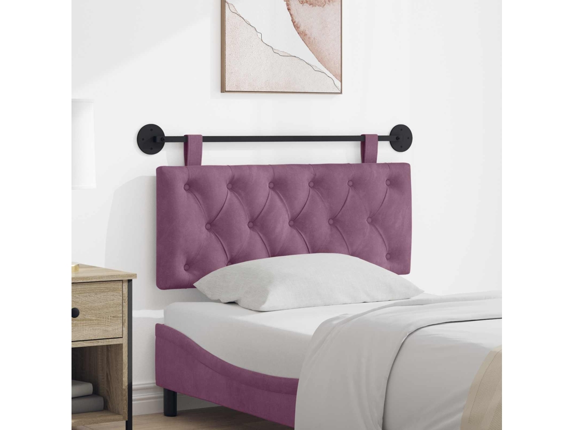 Vidaxl Cabeceira Suspensa Roxo Veludo