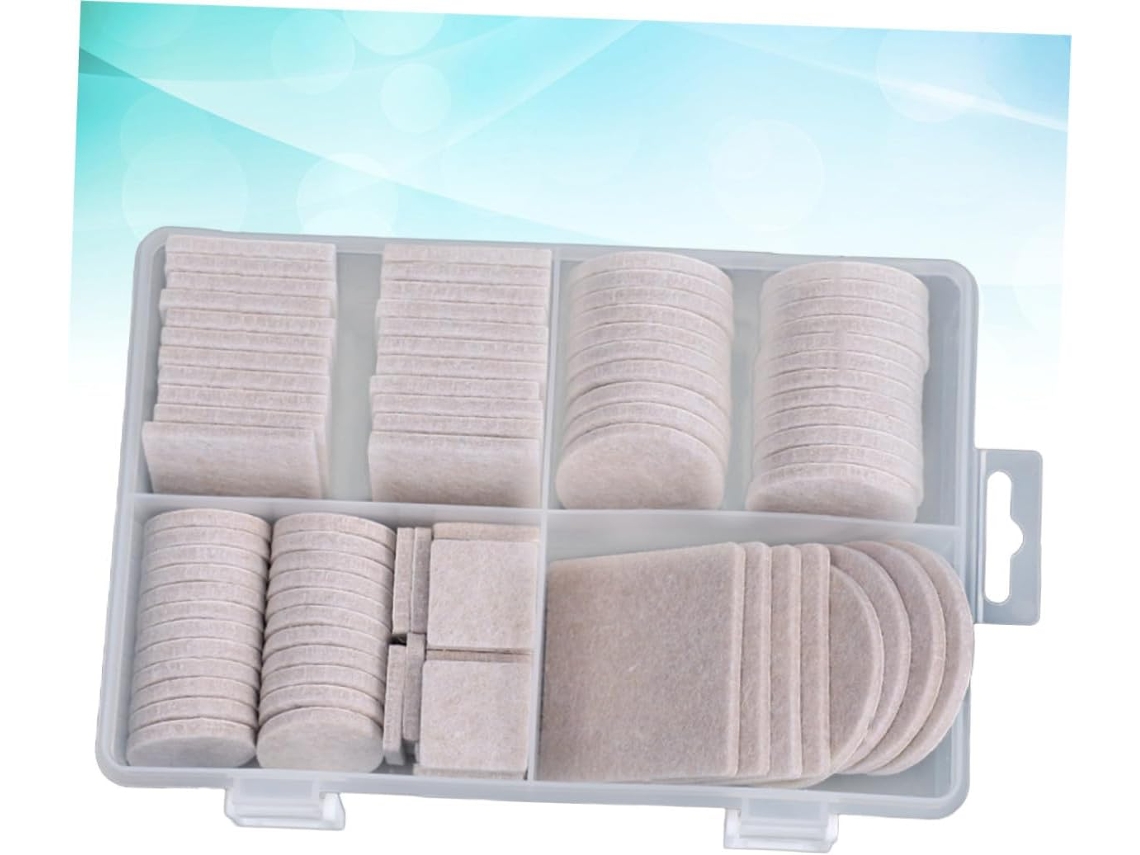 Packove Conjunto De 104 Peças Feltro Autoadesivo Para Móveis, Proteção Antiderrapante Para Pés De Mesas E Cadeiras, Bege