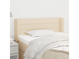 Vidaxl Cabeceira De Cama C/ Abas Tecido 93x16x78/88 Cm Creme