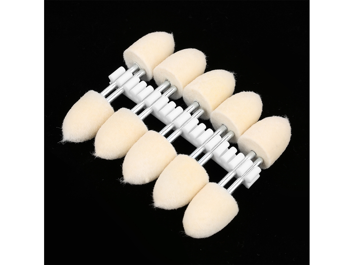 10 Peças Cabeça De Polimento De Lã Em Forma De Cone Roda De Lixa Cabo 3mm (16mm)