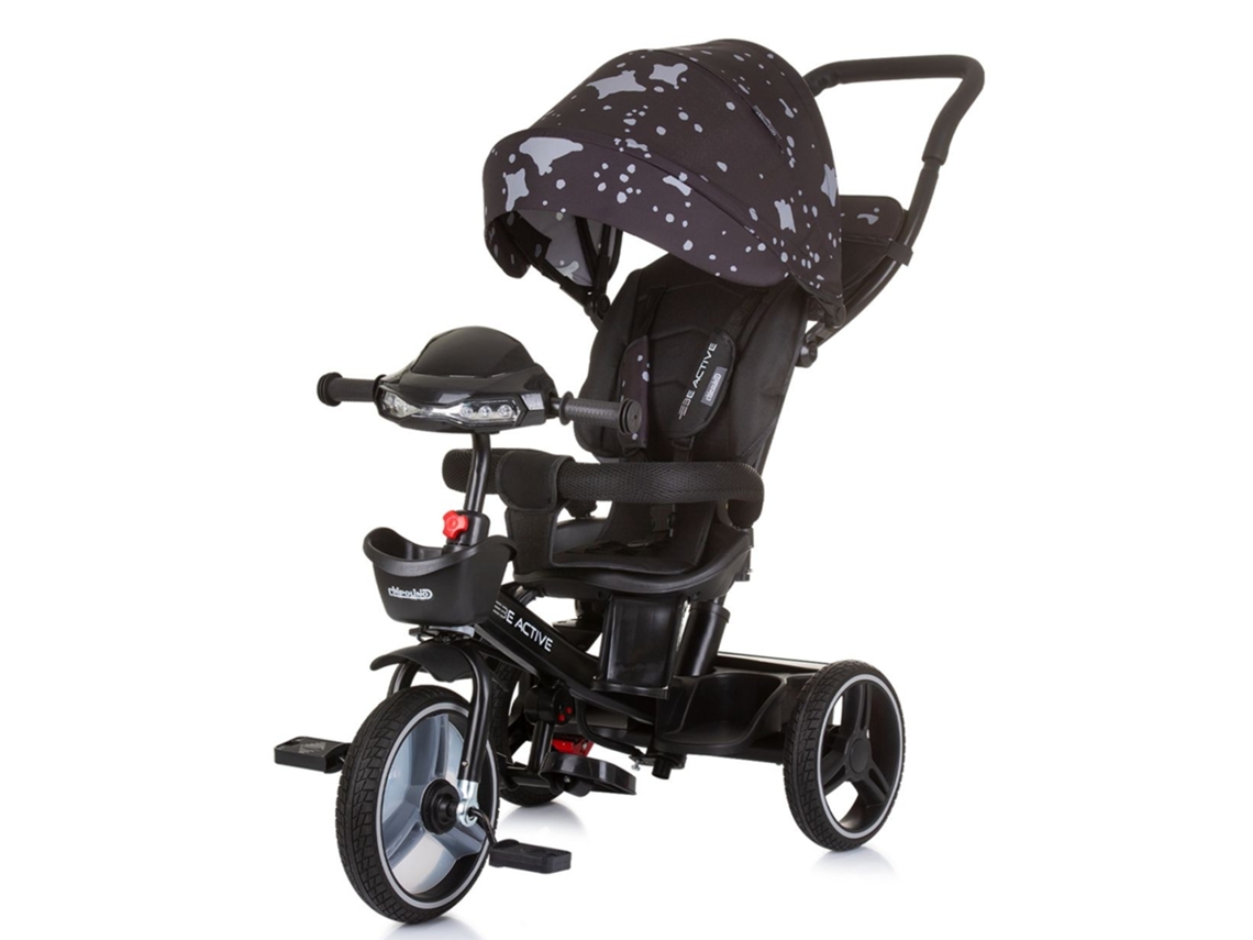 Triciclo com Capuz e Alça Parental Be Active Obsidian CHIPOLINO