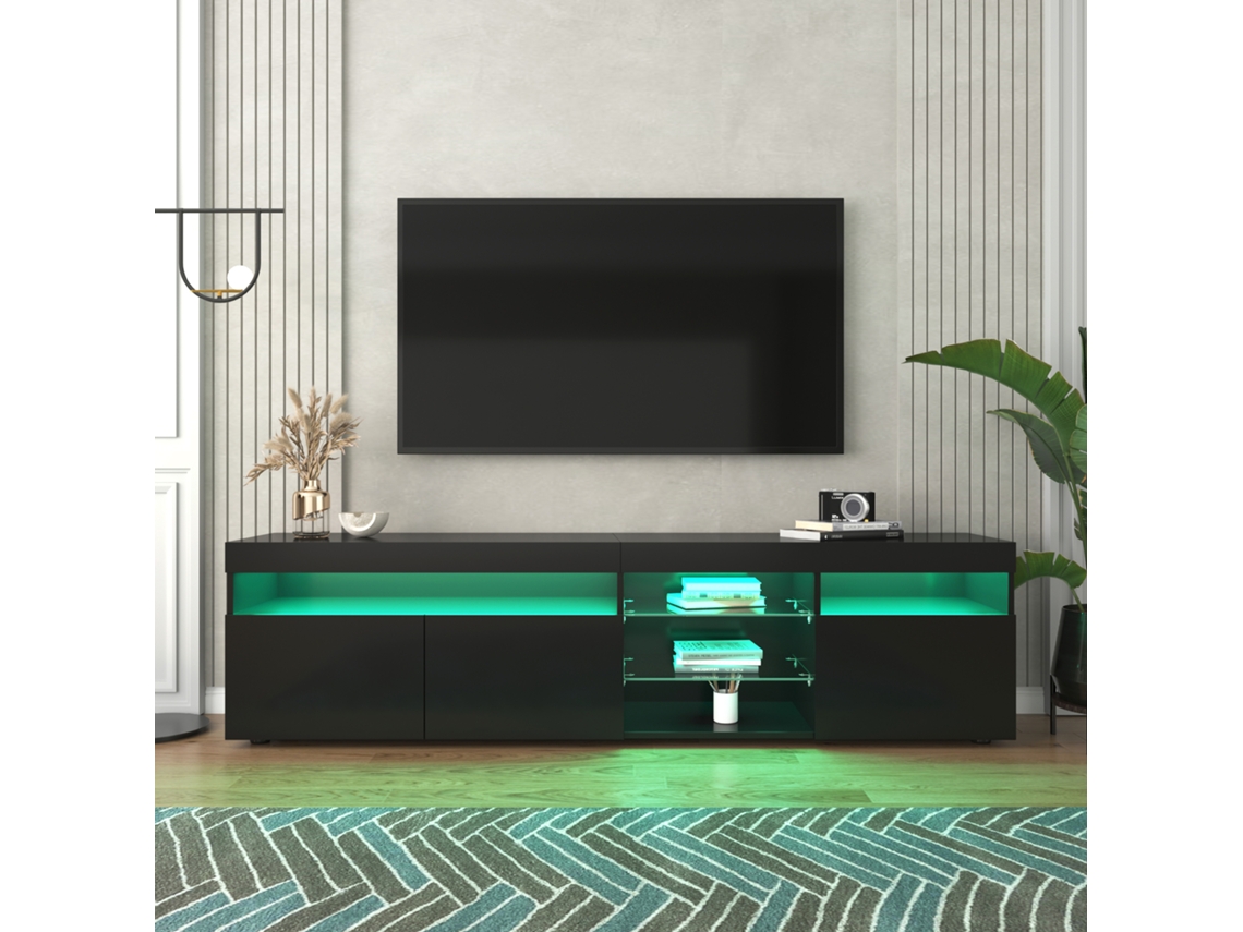 Móvel Preto Painel Brilho Led Variável 180cm VOLTEDGE