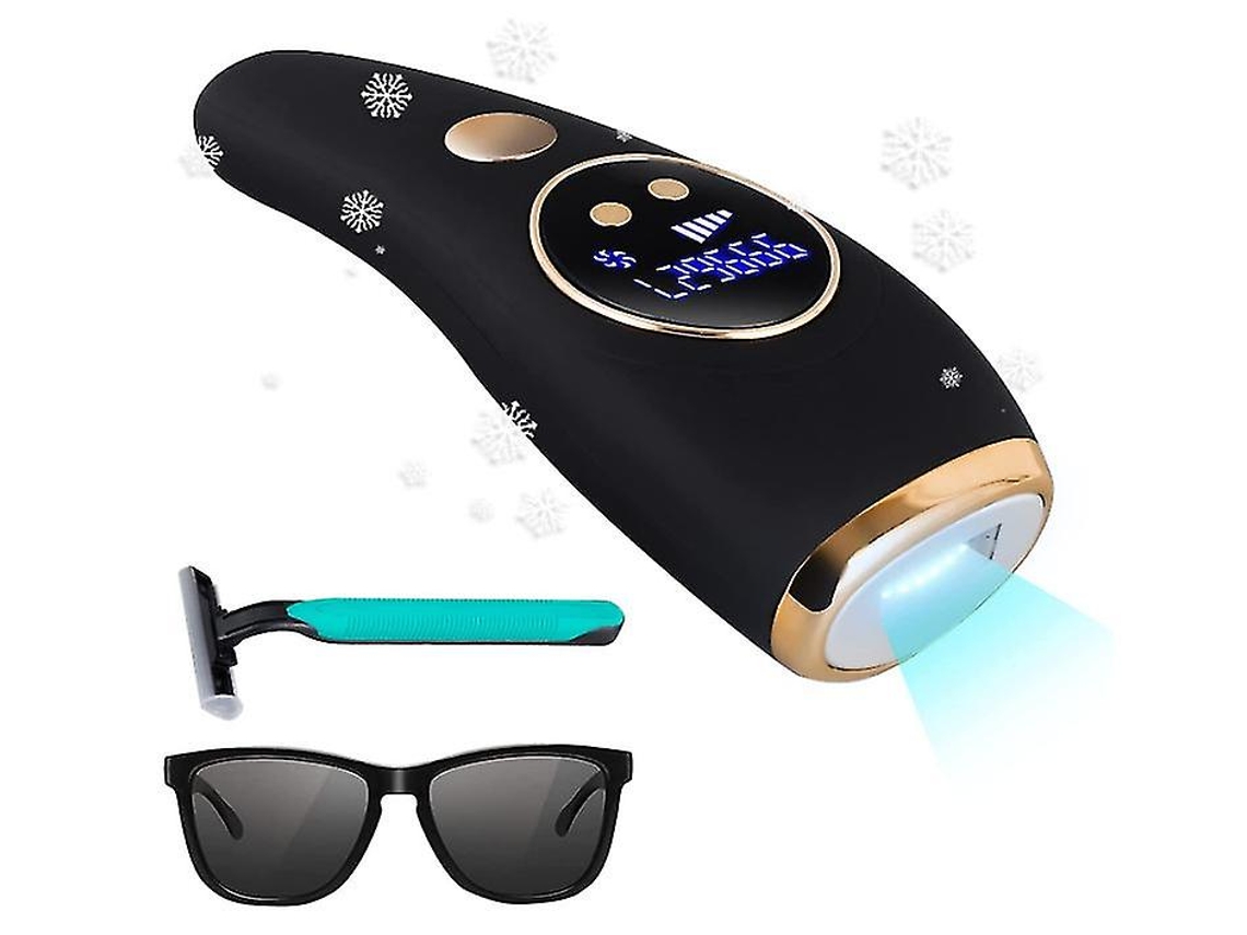 Dispositivo De Depilação Ipl Dispositivos Permanentes Depilação 999.999 Flashes Com Safira Ice Cool Indolor De Longa Duração Yizhood (preto)
