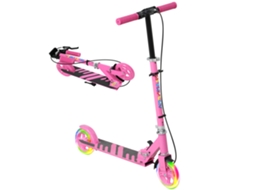 Scooter Infantil, Freios Duplos, Quadro de Metal, Apoio para os Pés, Dobrável, 3 8 Anos, Rosa Cs