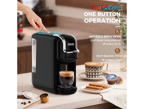 Cafeteira-4 In Máquina de Café 1 Cápsula 1450W-19 Bars-Preto MIOLOE