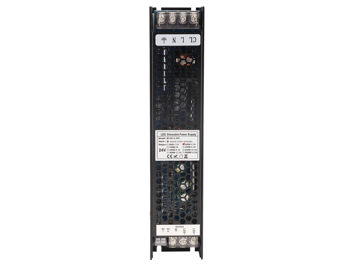 Fonte De Alimentação Dimmable 100w Para Fita Led Com Controle 0-10v, Scr, Pwm, Dali Em Liga De Alumínio