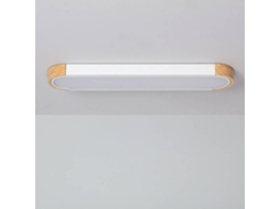 Plafón Led 15w Quadrado Em Madeira E Alumínio 370x370 Mm Cct Selecionável Dari Branco