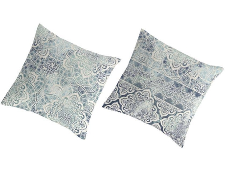 2 Fronhas de Almofada  Alain (Azul, Cinzento - 100% Percal Algodão - 65x65 cm)