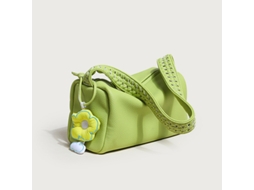Bolsa Feminina LAXISCREED Verde Pu Moda com Pingente