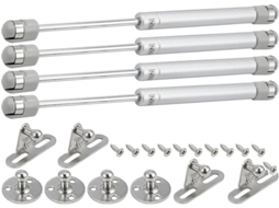 Conjunto De 4 Dobradiças Hidráulicas Prateadas Para Armários, De Fácil Instalação, Feitas De Ferro E Plástico