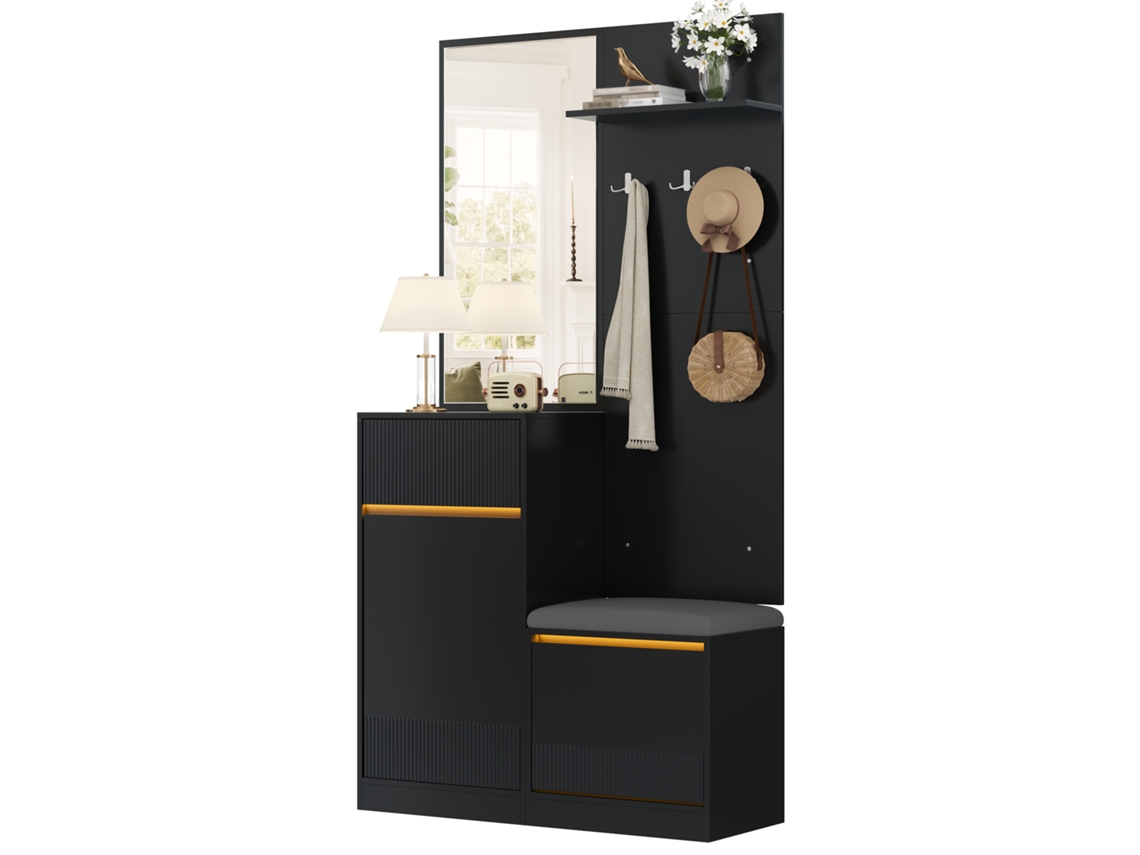Cabide De Pé 180cm Preto Metal