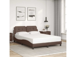 Vidaxl Estrutura De Cama Sem Colchão Zadar 120x200cm Couro Artificial Castanho