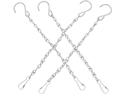 Kichouse Kit de 4 Cestos Suspensos Prateados, Correntes de Ferro com Ganchos em S, Alta Capacidade de Carga, Design CHABERLU