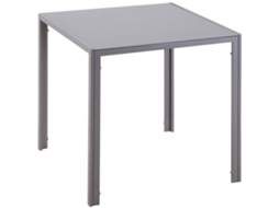Mesa De Jantar, Mesa De Cozinha, Mesa De Vidro, Mesa Quadrada, Tampo De Vidro, Design Compacto, Cinza