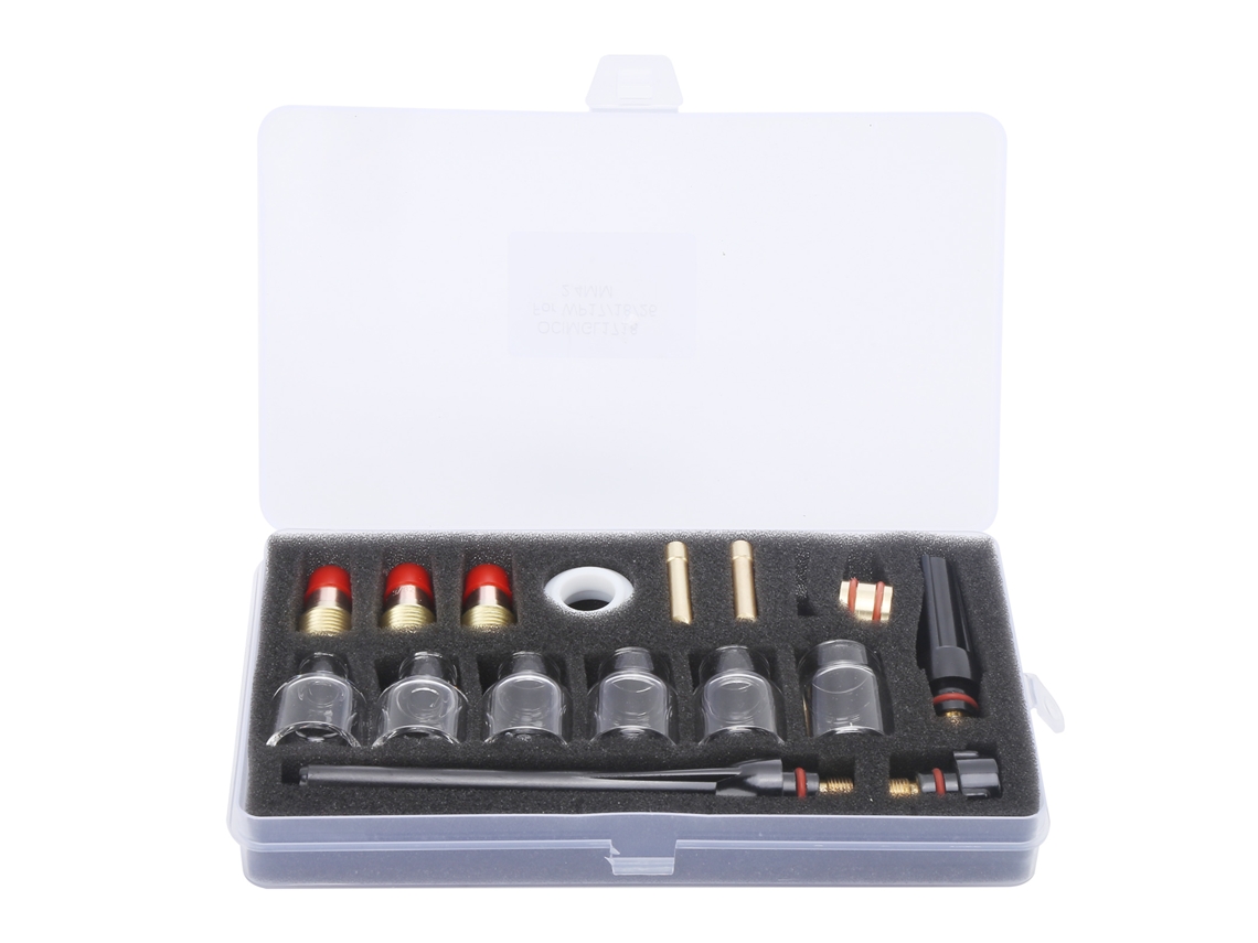 Kit De Acessórios Para Soplete De Soldadura: Copas De Vidro, Boquillas De Latão Consumíveis Para Wp-17/18/27