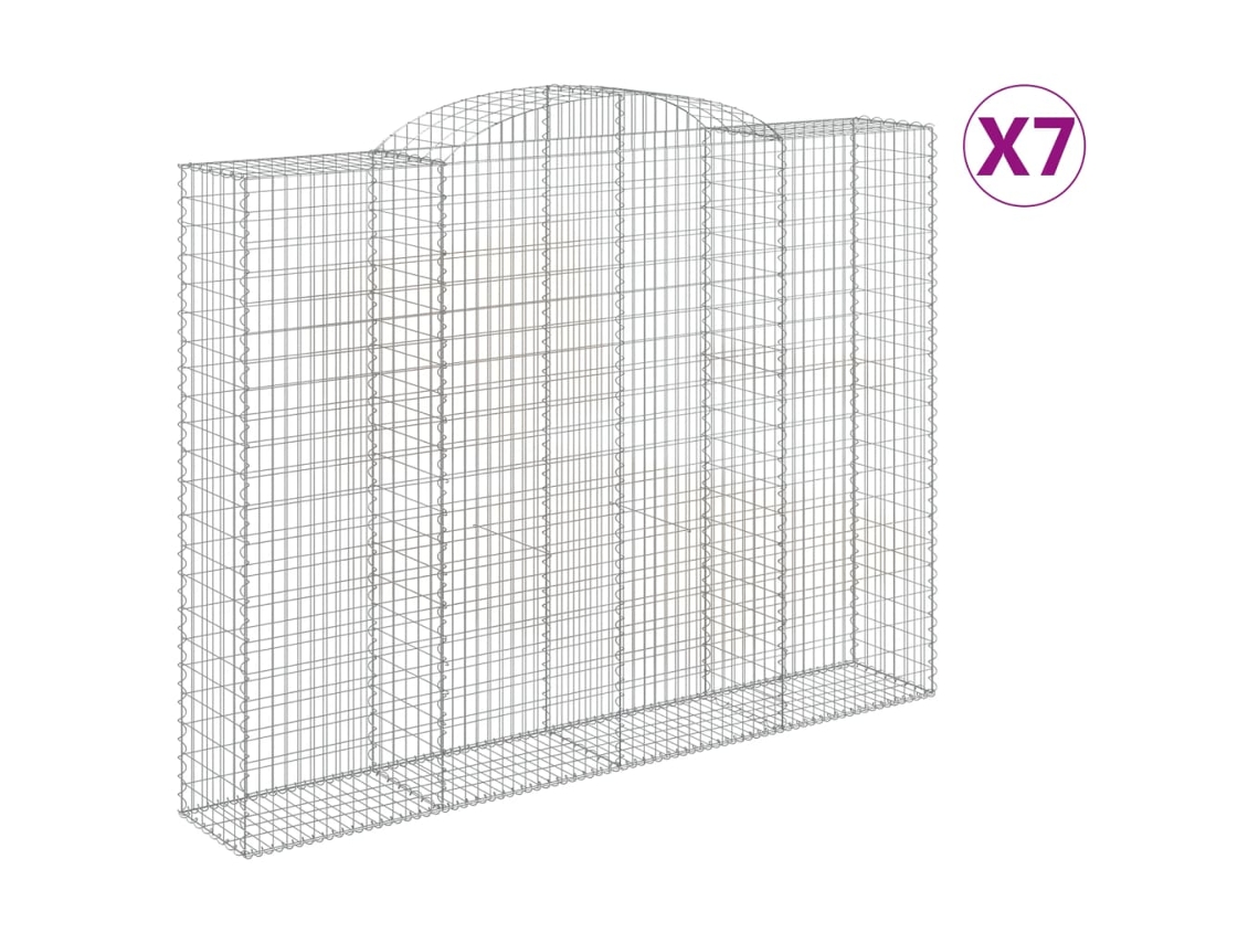 Gabion Basket, Gabion Baskets Vidaxl Prateado Ferro (300 X 50 X 220/240 Cm)