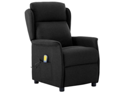 Vidaxl Cadeira De Massagem Preto 93.5 X 67.5 X 101.5 Cm Tecido