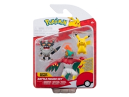 Figuras Pokémon Pikachu, Perrserker e Hawlucha JAZWARES