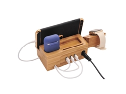 Suporte de Bambu e Madeira para Telefone com Carregamento EOOCOO