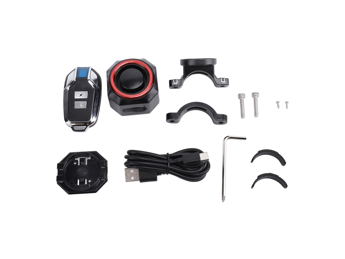 Alarma antirrobo inalámbrica, bicicleta y moto, control remoto, vibración, luz | S/MARCA