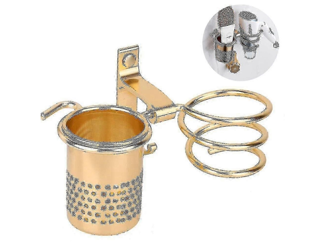 Suporte para Secador de Cabelo, Conjunto Prateleira Suspensa Cabelo Parede GOKOCO (dourado)