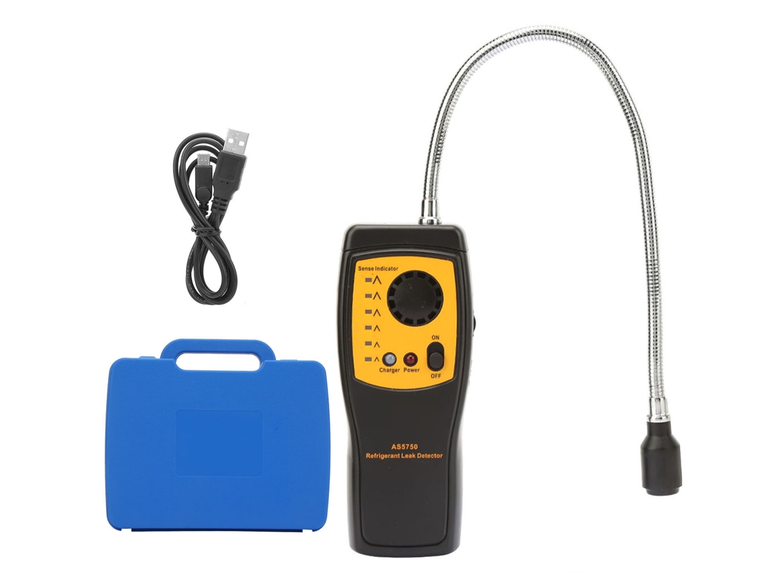 Detector de Vazamento de Refrigerante YURU As5750, USB Recarregável, para Gases Halogênios