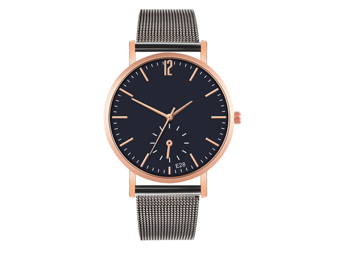Reloj De Cuarzo De Pareja Con Correa De Malla, Estilo Casual Y Fashion