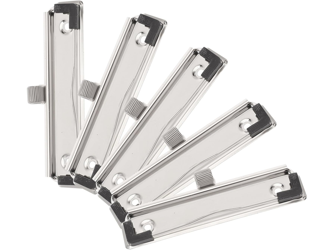 Clips De Metal Kallory Com Design Minimalista Para Pranchetas, Mecanismo De Metal Montável, Pacote Com 5 Peças