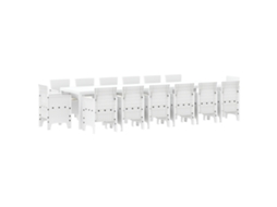 Conjunto 15 Conjunto De Jantar Para Jardim Vidaxl Branco Polipropileno (350 X 100 X 73 Cm)