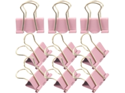 Hemobllo 9-clips, Acessórios Funcionais Para Escritório E Casa, Clips De Pasta Em Metal Rosa, Práticos Para Prender
