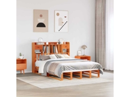 Vidaxl Cama Com Estante Sem Colchão 150x200 Cm Pinho Maciço