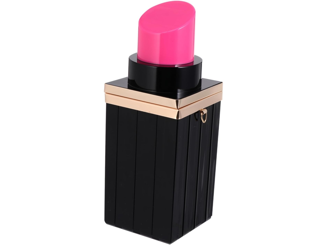 Bolsa Transversal Feminina Ciieeo Em Acrílico, Formato De Batom Pequeno, Com Corrente.