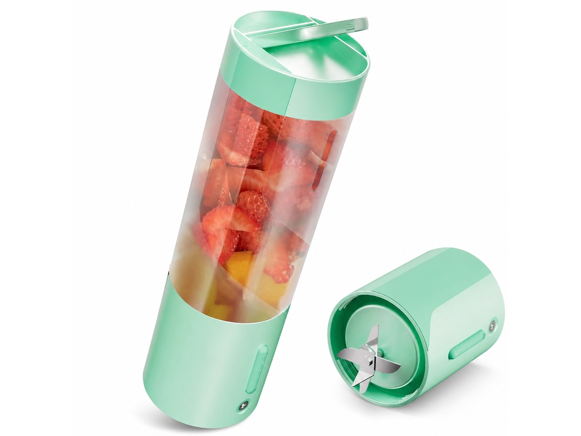 Liquidificador Portátil Elétrico Sem Fios, Copo Para Sumos De Fruta, Azul