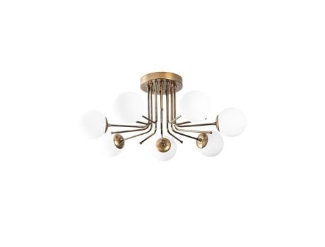 Candeeiro De Teto Dourado Modelo 12 Com 7 Luzes Cristalrecord