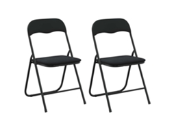 Conjunto 2 Cadeira De Jantar Vidaxl Preto Aço (48 X 44 X 78 Cm)