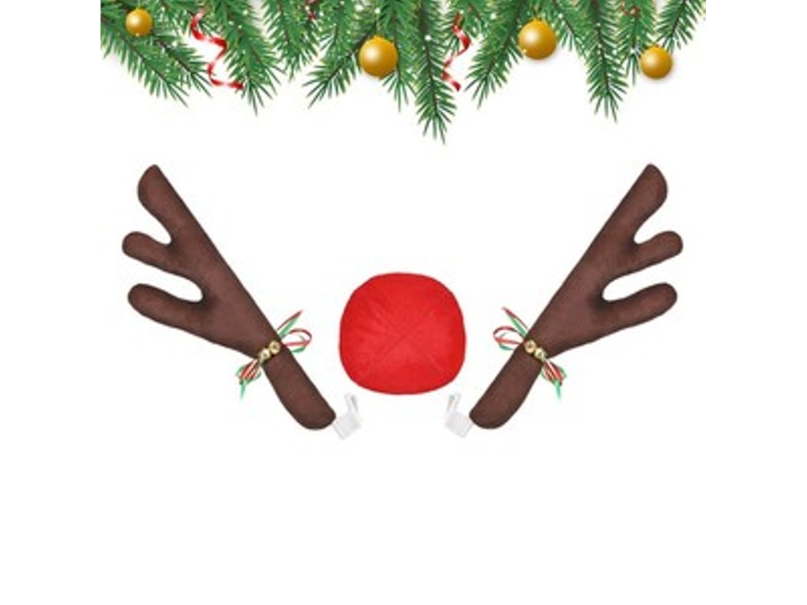 Decoração De Natal Para Carro, Chifres De Rena, Veado, Nariz, Decoração De Natal Zeuxo
