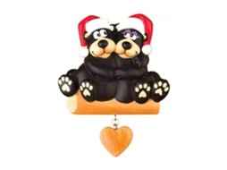 Laxiscreed Pendura De Natal Com Cão, Urso E Coração Decorativos Feitos À Mão