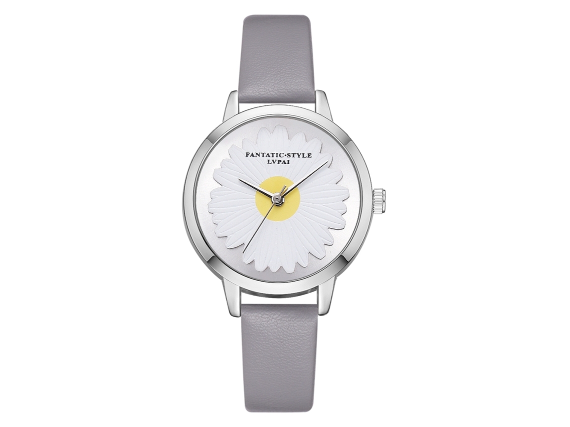Relógio de Pulso Feminino Casual Lvpai de Quartzo com Cinto Pu Cinza Elegante